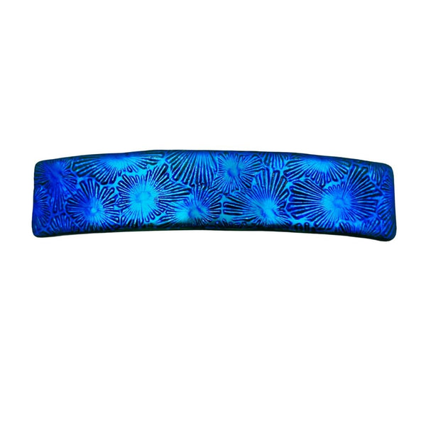 Florentine Dichroic Glass Hair Clip - Deep Blue Sea