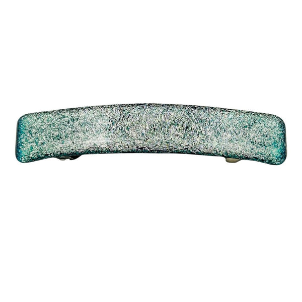 Solid Dichroic Glass Hair Clip - Liquid Metal
