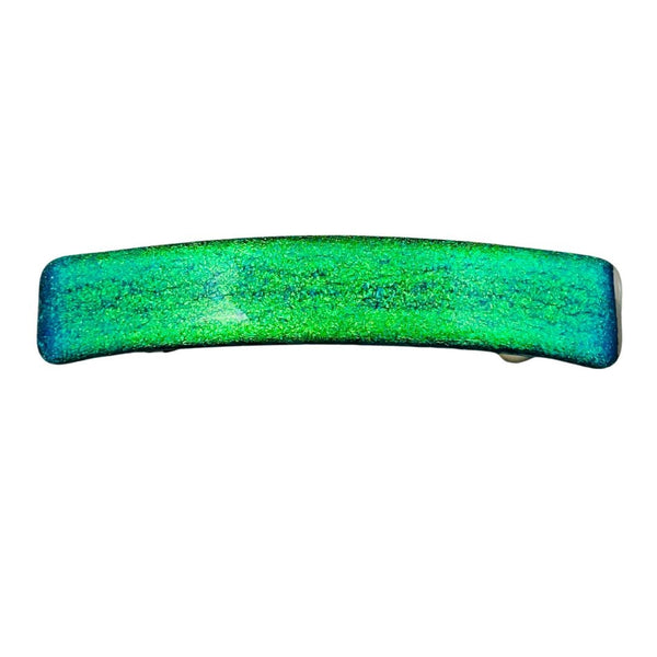 Solid Dichroic Glass Hair Clip - Aurora Borealis