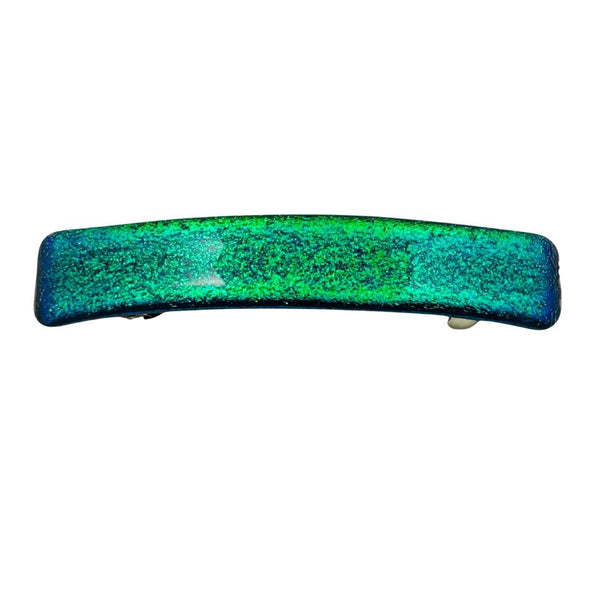 Solid Dichroic Glass Hair Clip - Absinthe
