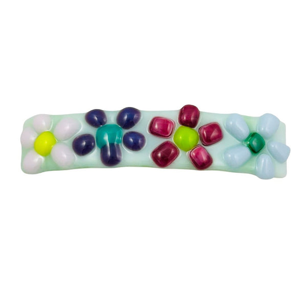 Daisies Glass Hair Clip - Mint Bouquet