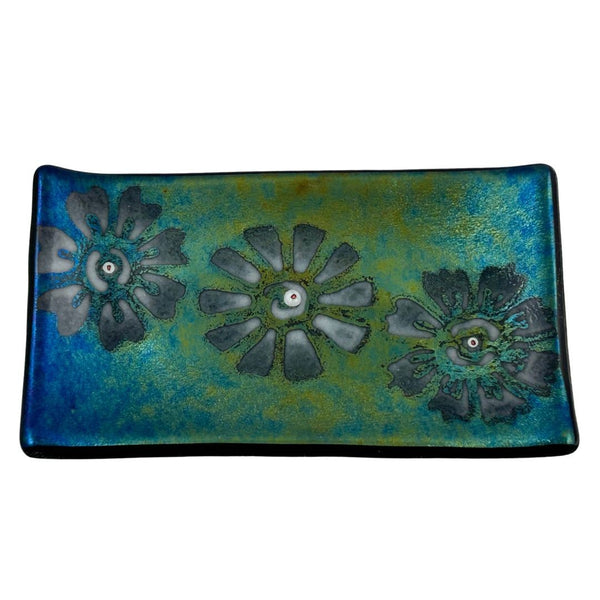 Small Tray - Purple Dichroic Flowers