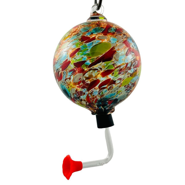 Glass Hummingbird Feeder - Disco Fever