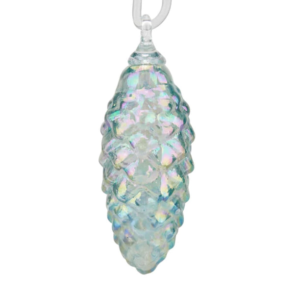 Pinecone Ornament - Ice Blue Luster