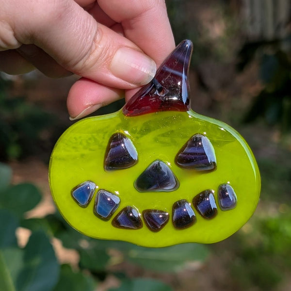 Mini Fused Jack-O-Lantern - Green Purple