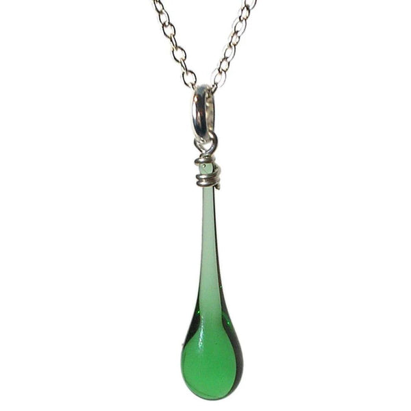 Maressa Glass Teardrop Pendant - Kelly Green