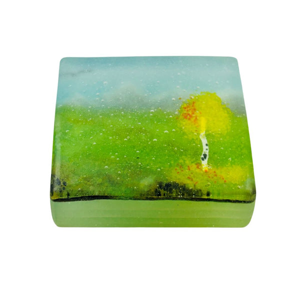 Fused Glass Block - Lonesome Tree