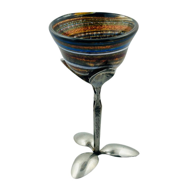 Dark Swirl Martini Glass