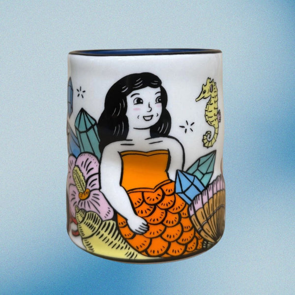 Large Lucky Cup - Mermaid & Seahorse
