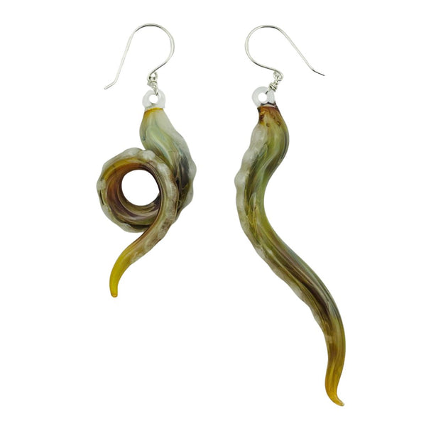 Glass Octopus Tentacle Earrings - Mollusk