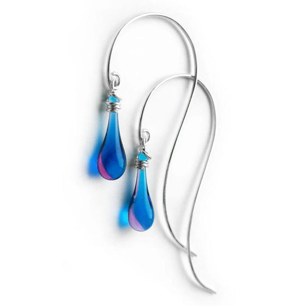 Hanging Vine Glass Earrings - Morning Glory