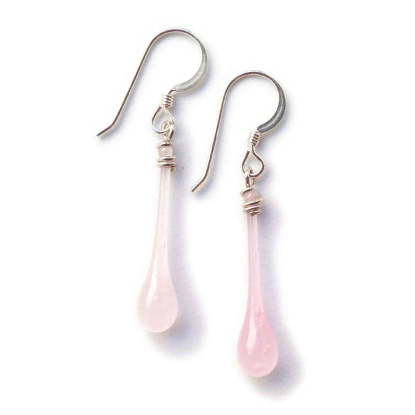 Solaris Glass Teardrop Earrings - Pink