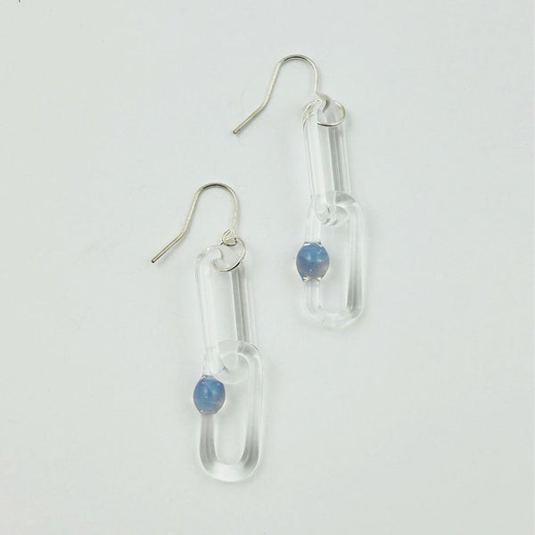 Chain Earrings - Powder Blue