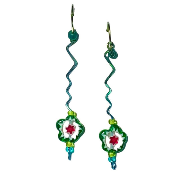 Millefiori Earrings - Pristine Peony