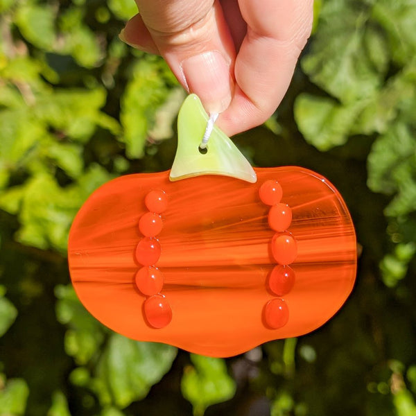 Mini Fused Pumpkin - Orange Green
