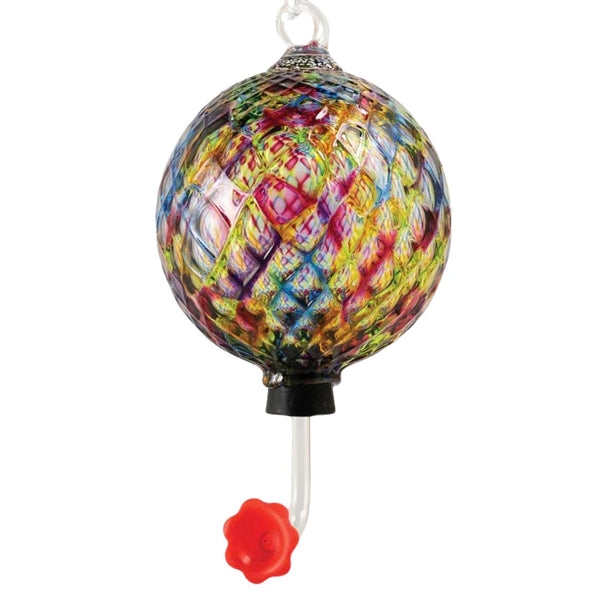 Glass Hummingbird Feeder - Rainbow Diamond Facet