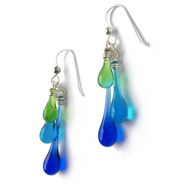 Trio Glass Earrings - Rainforest