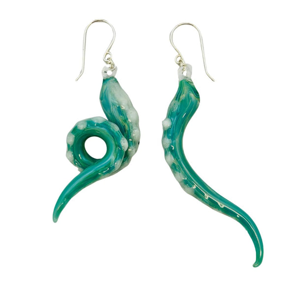 Glass Octopus Tentacle Earrings - Salt Water