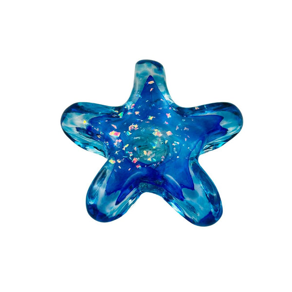 Starfish Paperweight - Glitter Blue Duo