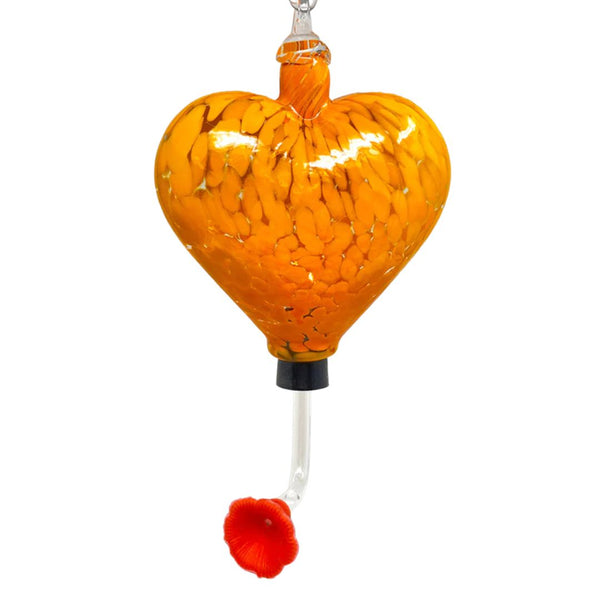 Glass Hummingbird Feeder - Pop Orange