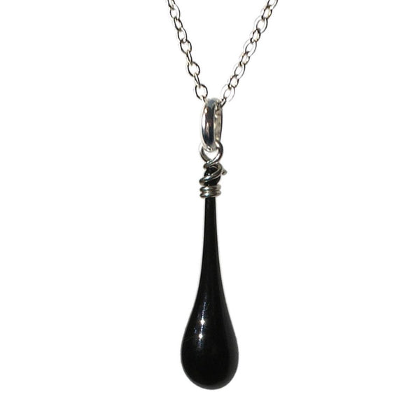 Maressa Glass Teardrop Pendant - Black
