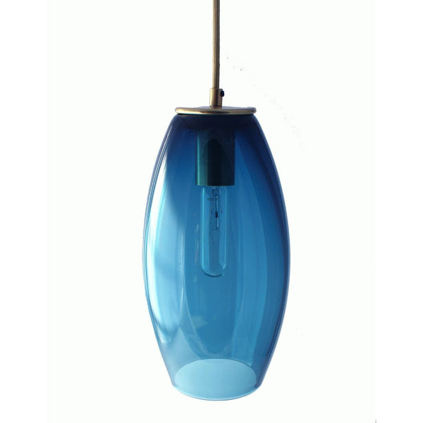 LUMi Pendant - Elettra Peacock Blue w/ 24K Gold Leaf