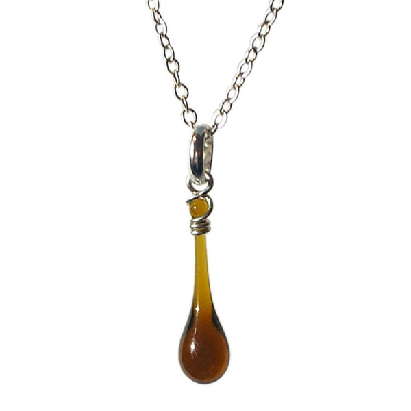 Maressa Glass Teardrop Pendant - Brown