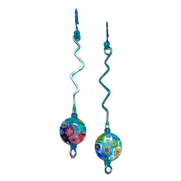 Millefiori Earrings - Thorny Cactus Flowers