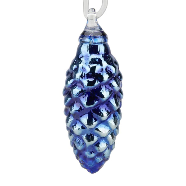 Pinecone Ornament - Tinsel Blue