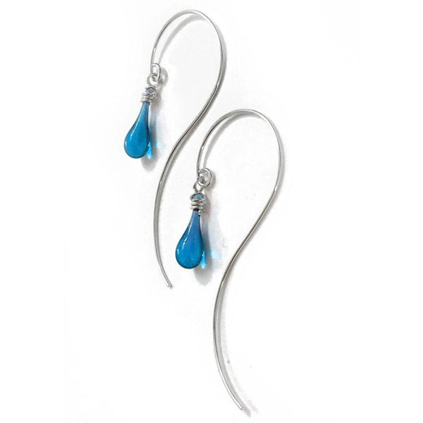 Hanging Vine Glass Earrings - Turquoise