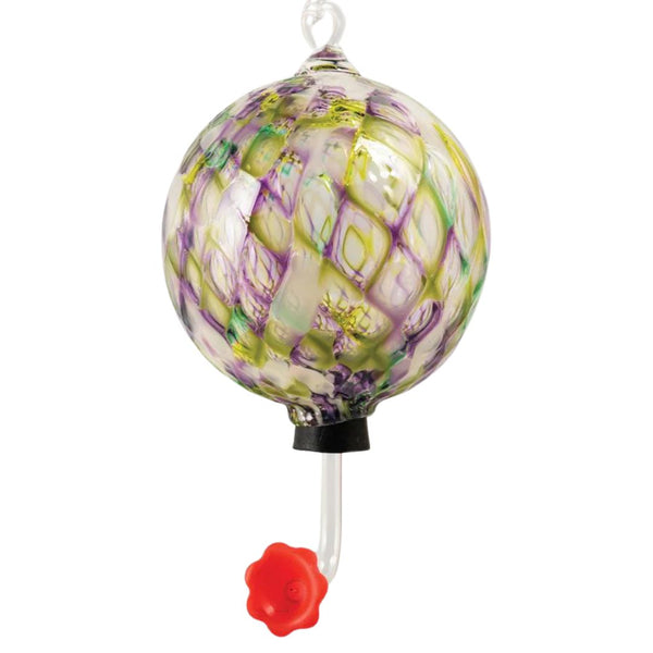 Glass Hummingbird Feeder - Water Lily Diamond Facet