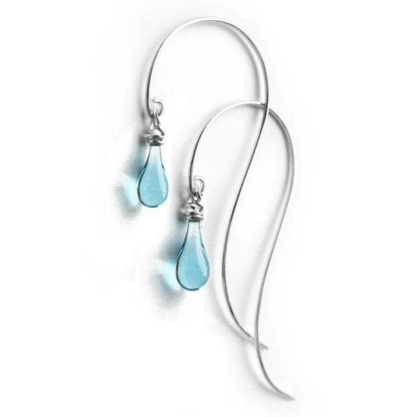 Hanging Vine Glass Earrings - Water