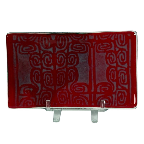 Small Tray - Red Swirl