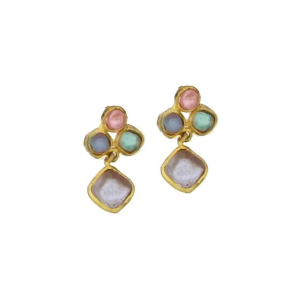 Droplets Dangle Post Earrings - Multi