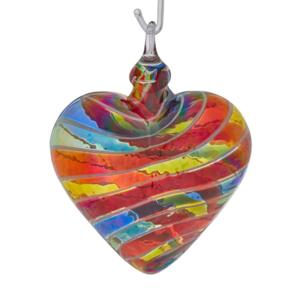 Artisan Heart Ornament - Rainbow Cane