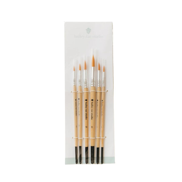 Round Tip Watercolor Brush Set - 6 piece