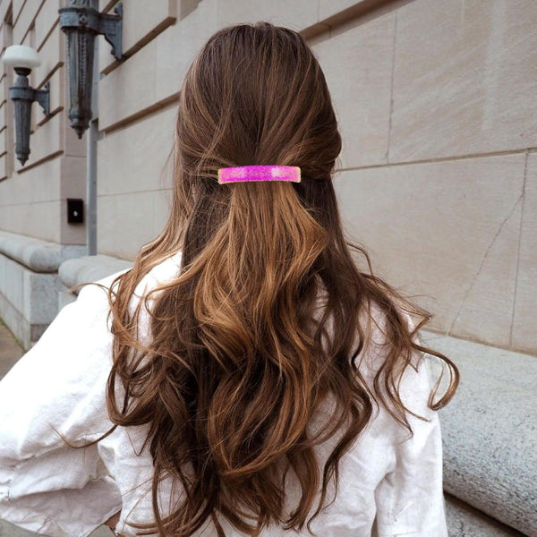 Solid Dichroic Glass Hair Clip - Cupid's Arrow