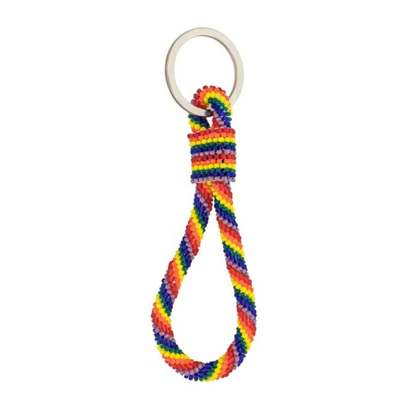 Glass Bead Keychain - Rainbow Love