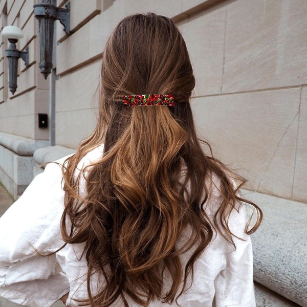 Stained Glass Dots Hair Clip - Mistletoe