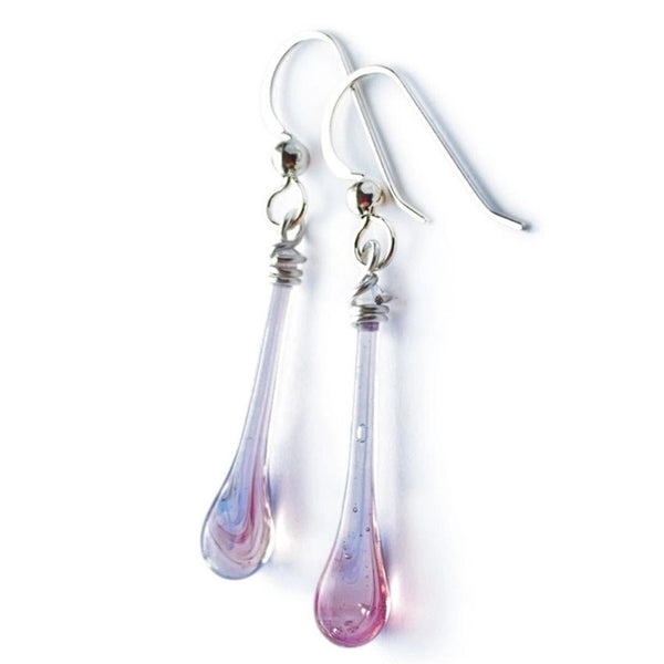 Solaris Glass Teardrop Earrings - Cherry Blossom