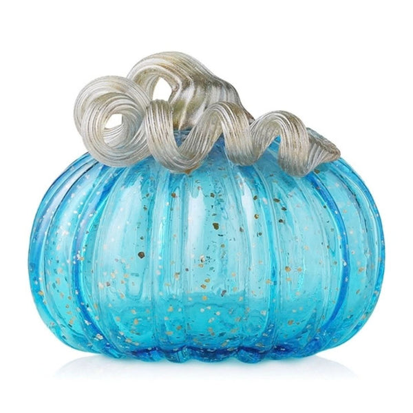 Medium Blue Glitter Pumpkin