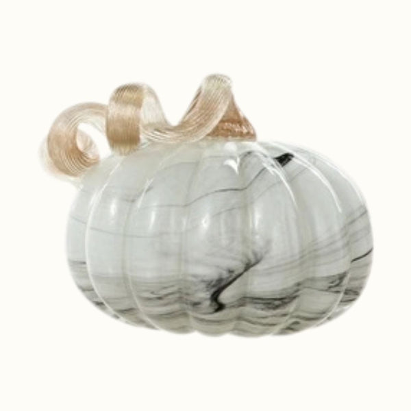 Small Short Gray Marble Pumpkin