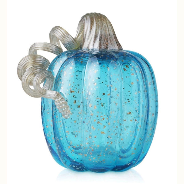 Tall Blue Glitter Pumpkin