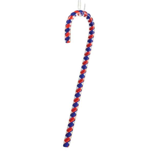 Glass Eye Candy Cane - Red & Blue