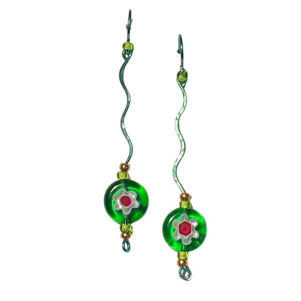 Millefiori Earrings - Peaceful Lily