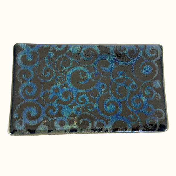Small Tray - Black Dichroic Curls