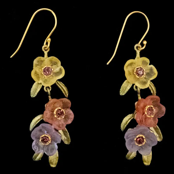 French Bouquet 3-Flower Wire Earrings