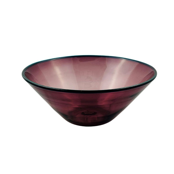 Transparent Wide Mouth Bowl - Plum w/ Green Lip