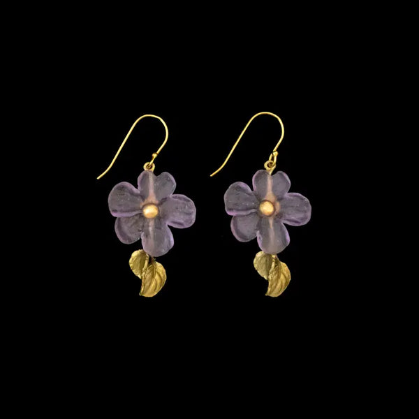 Impatiens Wire Earrings - Purple