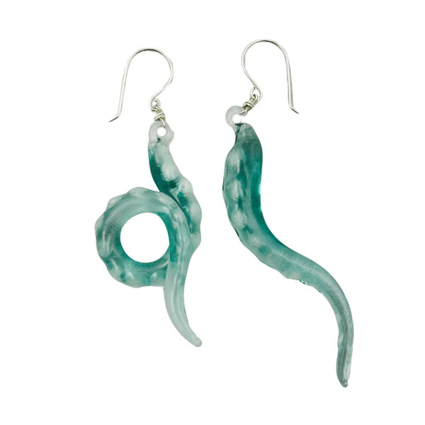 Glass Octopus Tentacle Earrings - Hurricane